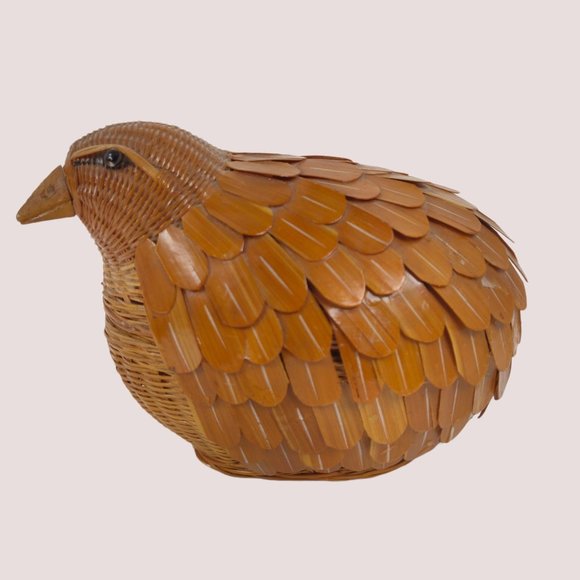 Vintage 1970s Chicken Baskets 3 Turkey Chick Calico Floral Wicker Lace Quilting - Picture 16 of 16